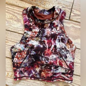 Lululemon Everlux and Mesh Cropped Tank Top Urbantricity Multi pattern sz 2